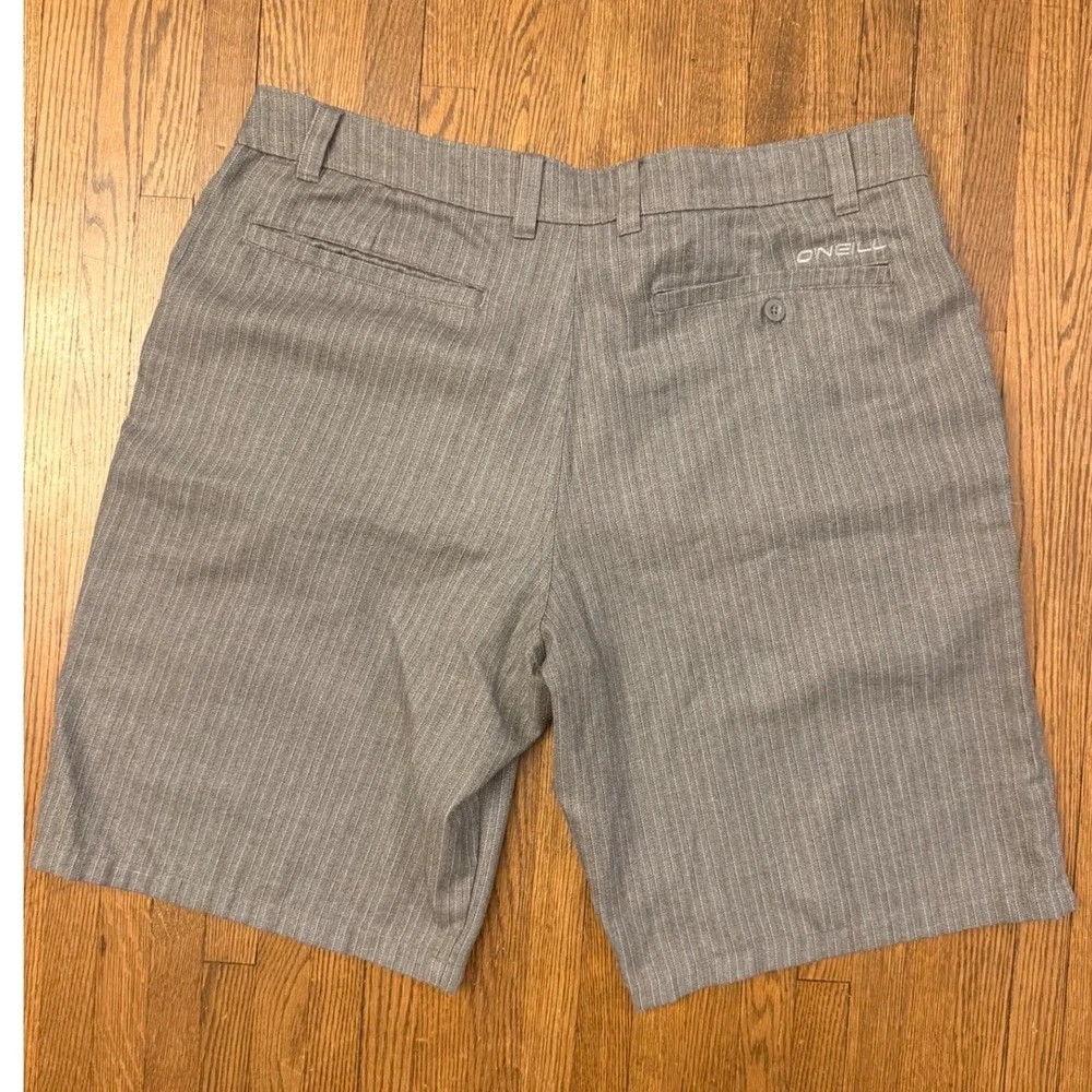 O'Neill Mens Grey Pinstripe Hybrid Walk Shorts Size 38 Casual Surf Beach
